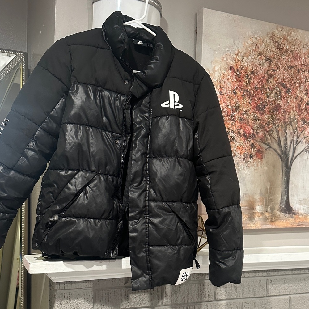 Sony PlayStation Black Puffer Jacket for Men